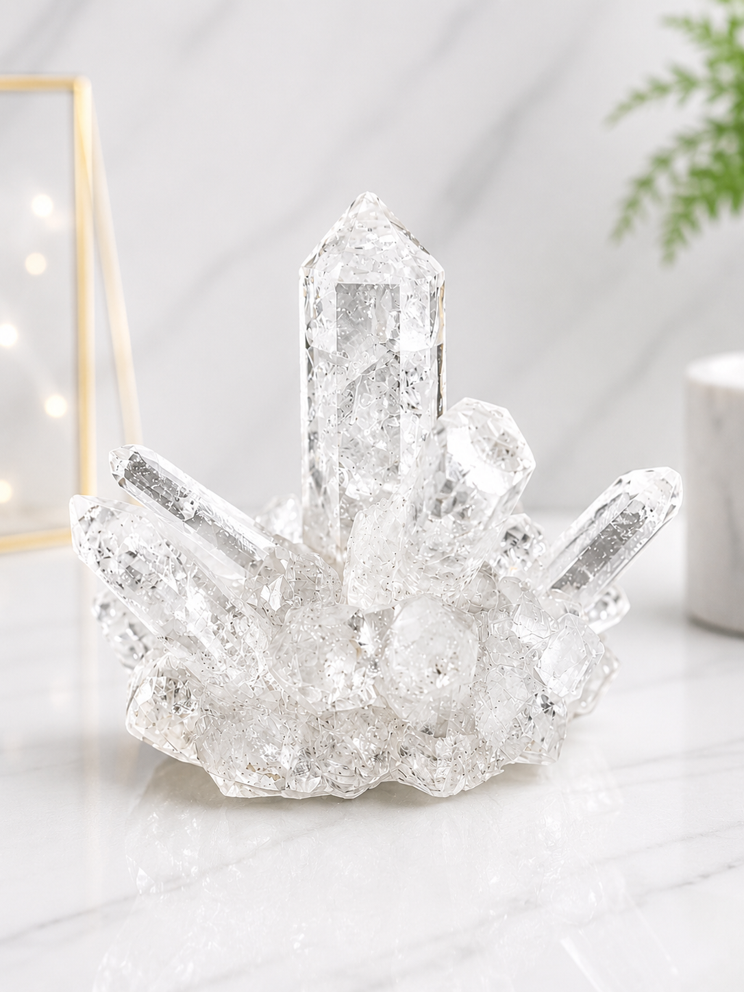 Clear quartz cluster