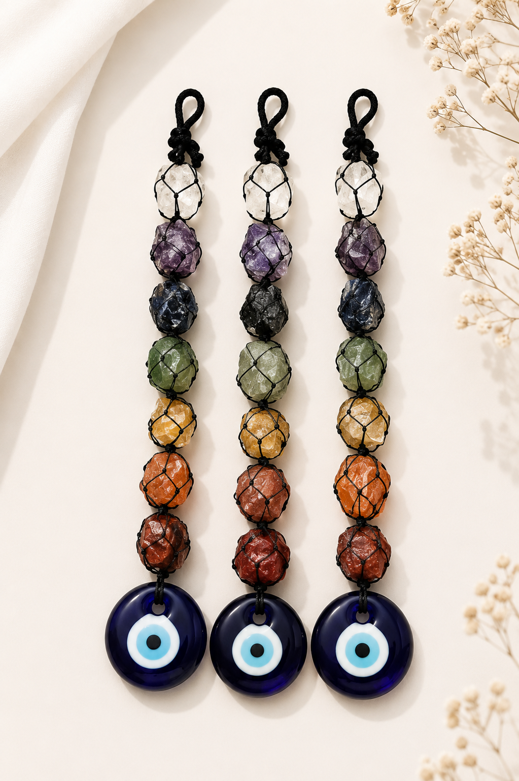 7 Chakra with Evil Eye Hanging