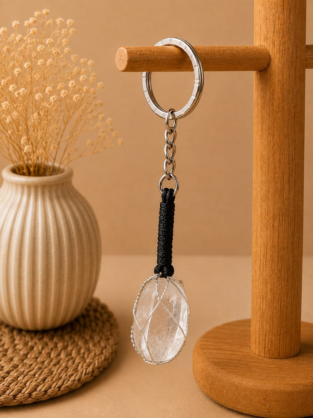 Clear Quartz Keychain