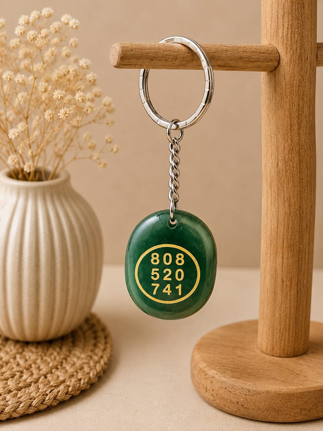 Green Jade Keychain