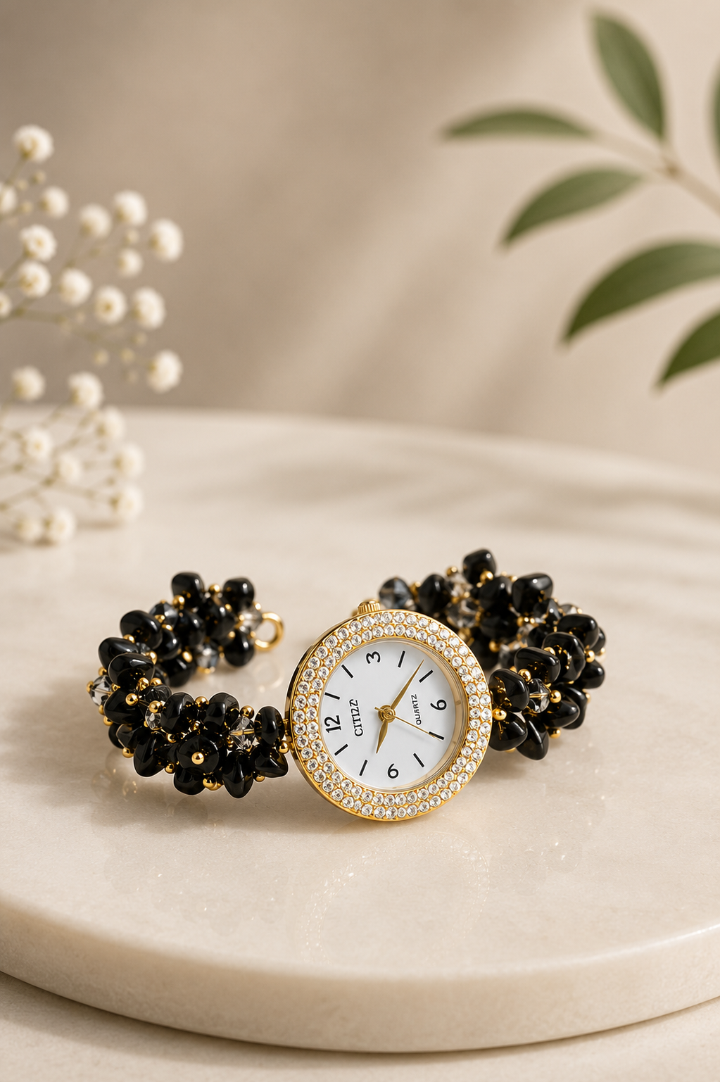 Black Tourmaline Chips Watch
