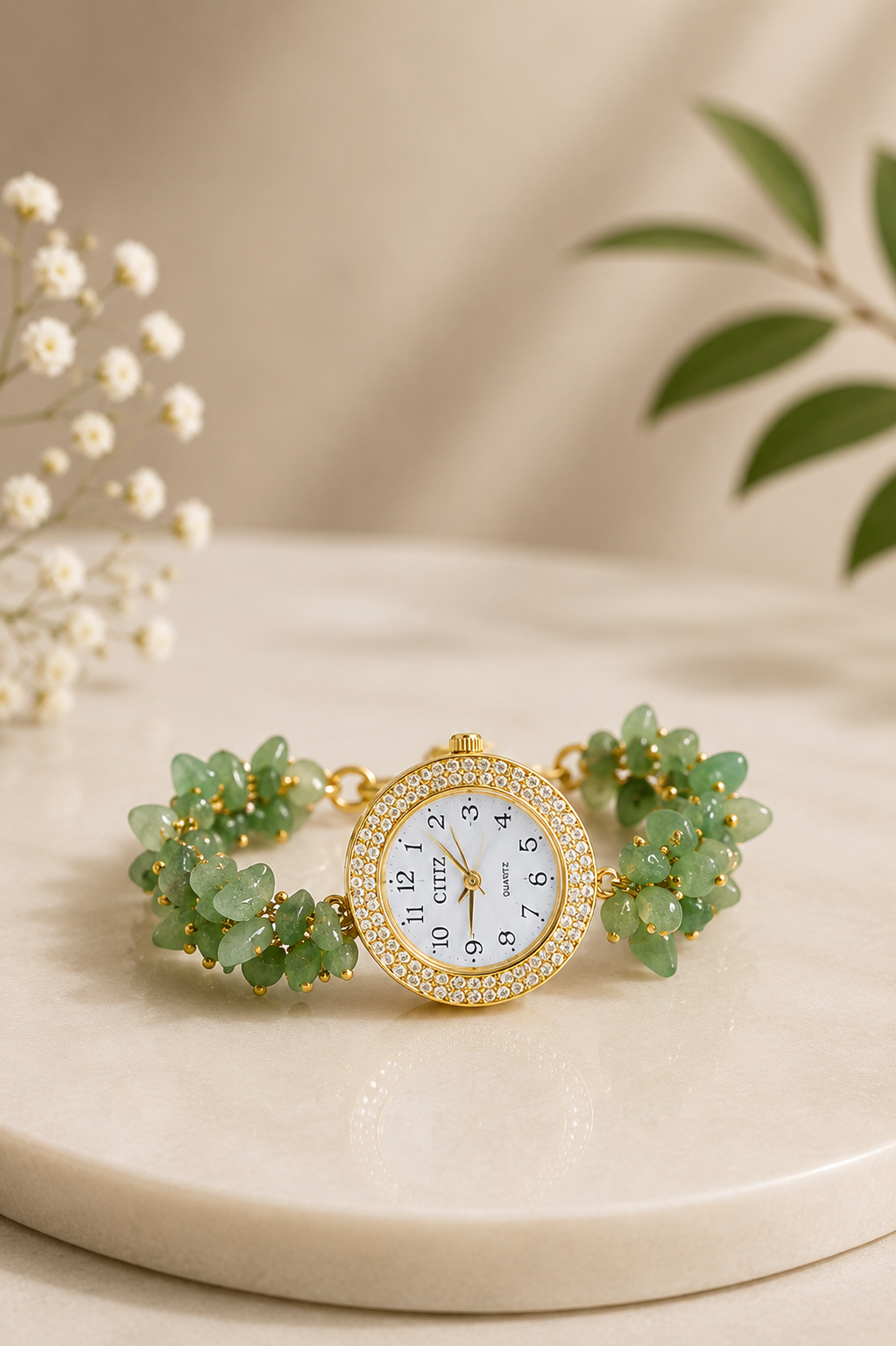 Green Jade Chips Watch